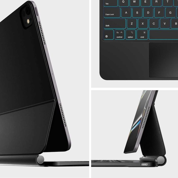 Husa cu Tastatură QWERTZ si touchpad iPad Pro 13" 2024 M4, neagră