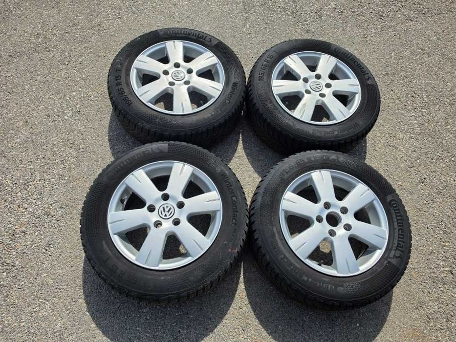 4 бр. Зимни гуми 195/65 R15 с джанти 5x112 VW Audi Skoda Seat