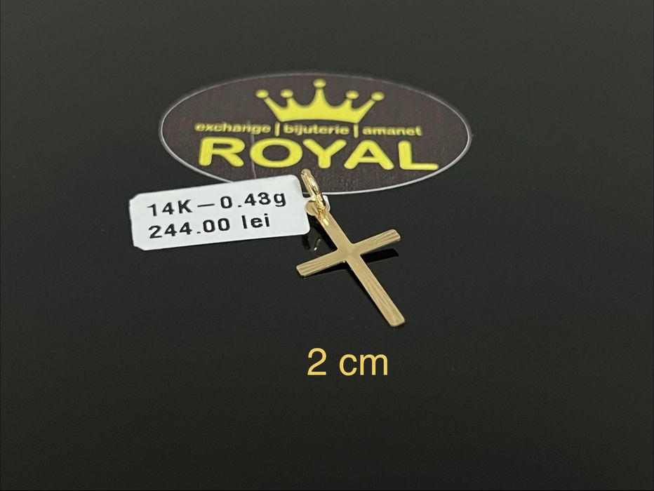 Bijuteria Royal CB : Pandant cruce aur 14K 585  0,43 grame