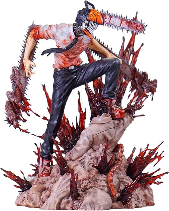 Figurină Anime Chainsaw Man – Denji & Pochita, 27 cm