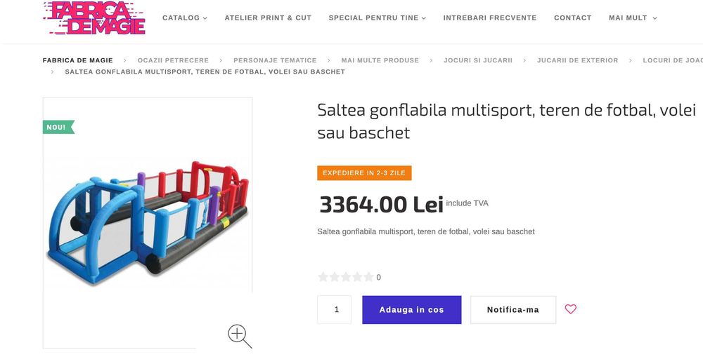 Saltea gonflabila Happy Hop, Teren de Fotbal NOU