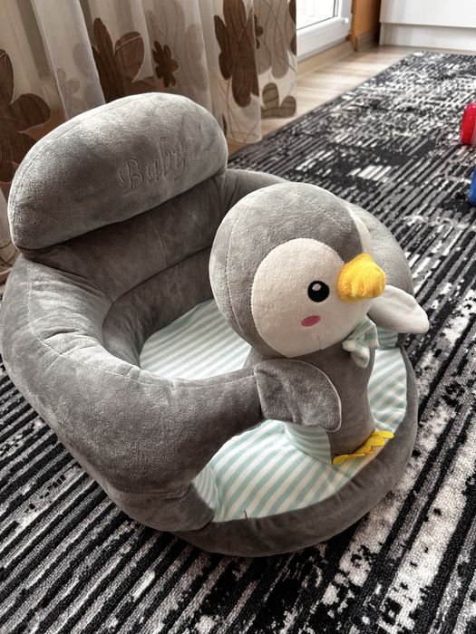 Плюшен Пуф Фотьойл За Бебета „Пингвин“