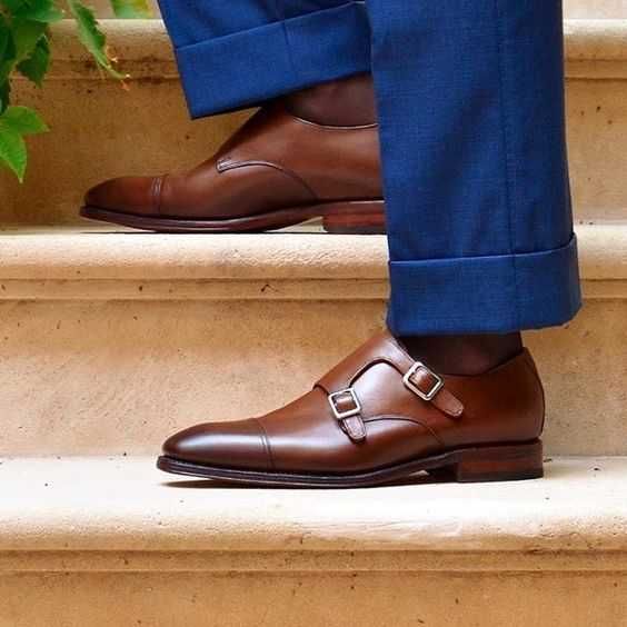 Pantofi double monk de lux 42.5 43 Arthur Brooke NOI piele naturala moale