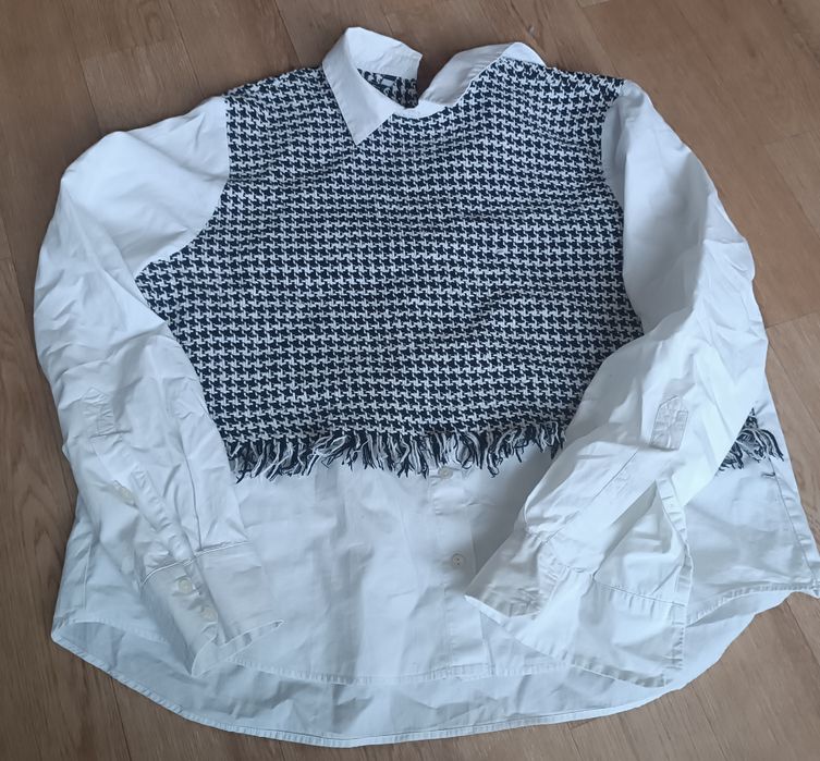 Рубашка белая с вшитой жилеткой