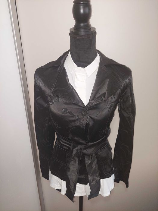 Jacheta/sacou negru stil office/elegant satinat cambrat