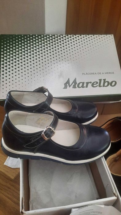 Pantofi fete Marelbo piele indigo