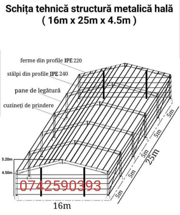 Hale metalice structurii 12x30