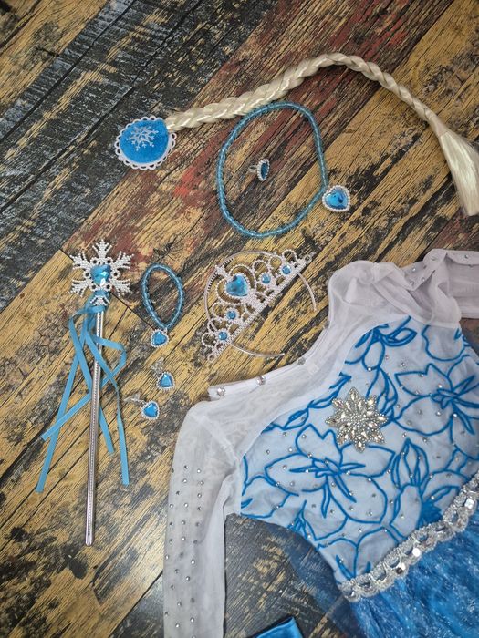 Costum 10 piese elsa frozen 4/7 ani