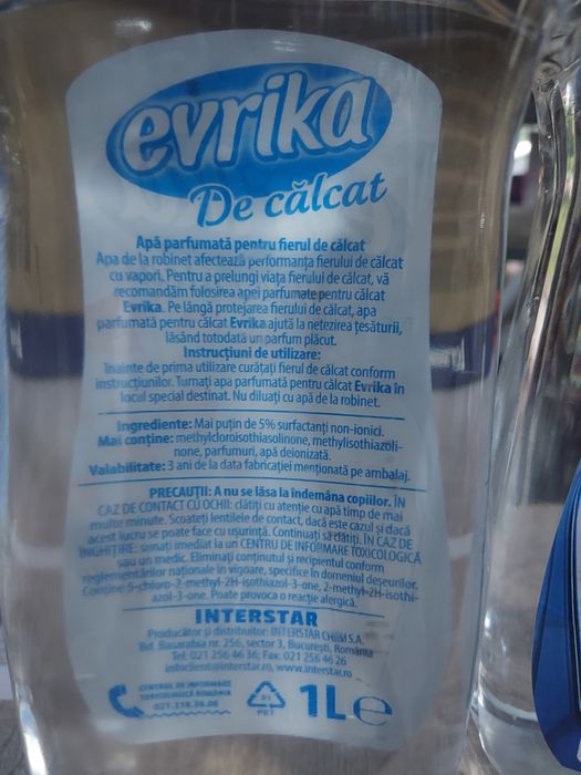 2 buc Evrika Apa Parfumată pt.Fierul de Calcat  1L/sticla