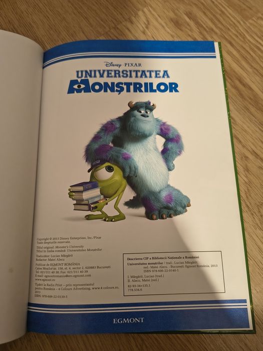 Carte...carte Universitatea Monștrilor editura egmont colecția filmelor Disney