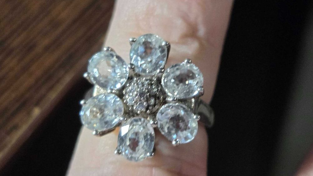Inel argint vintage cu zirconii