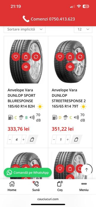 2 seturi Anvelope R14 vara Dunlop DOT2025 1000km+Hankook iarna 22