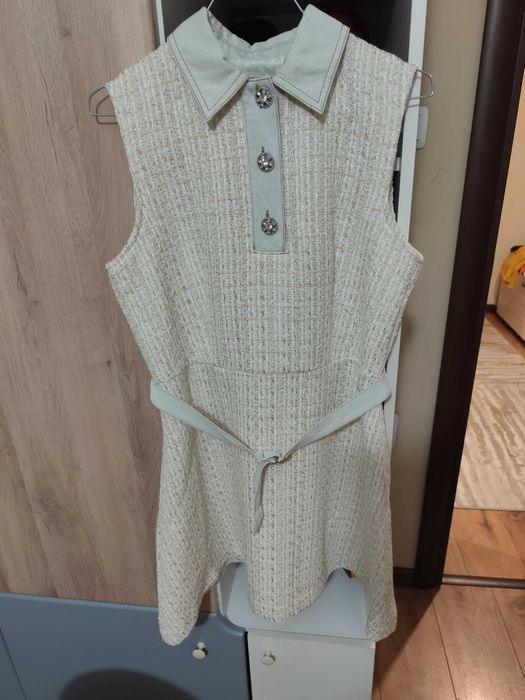 Дамска рокля River Island букле плюс дънков акцент