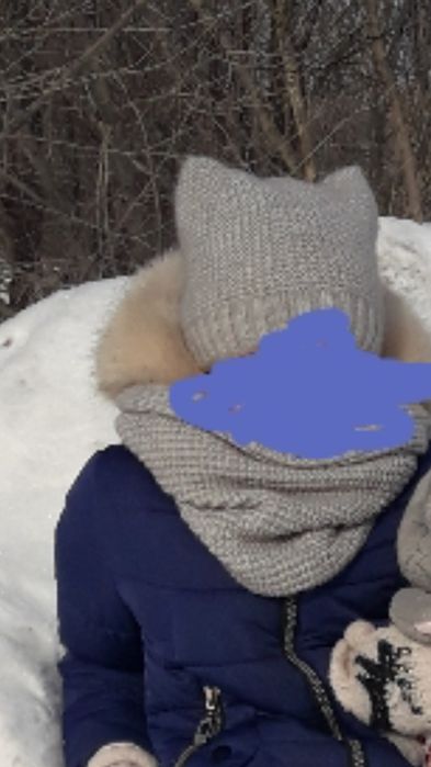 Продам зимний комплект шапка+снуд