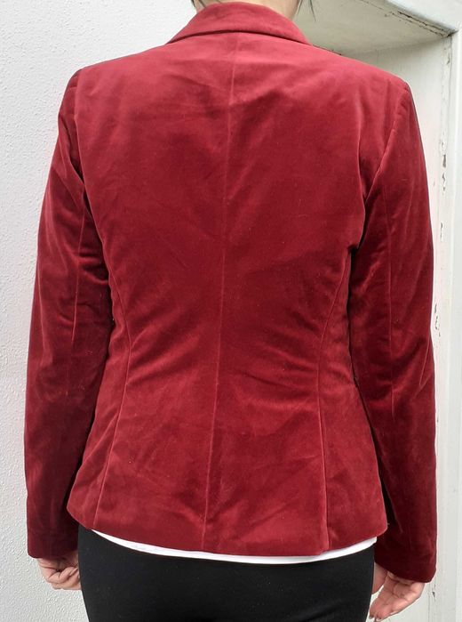 Taior Stradivarius catifea blazer sacou magenta vișiniu marime S nr.36