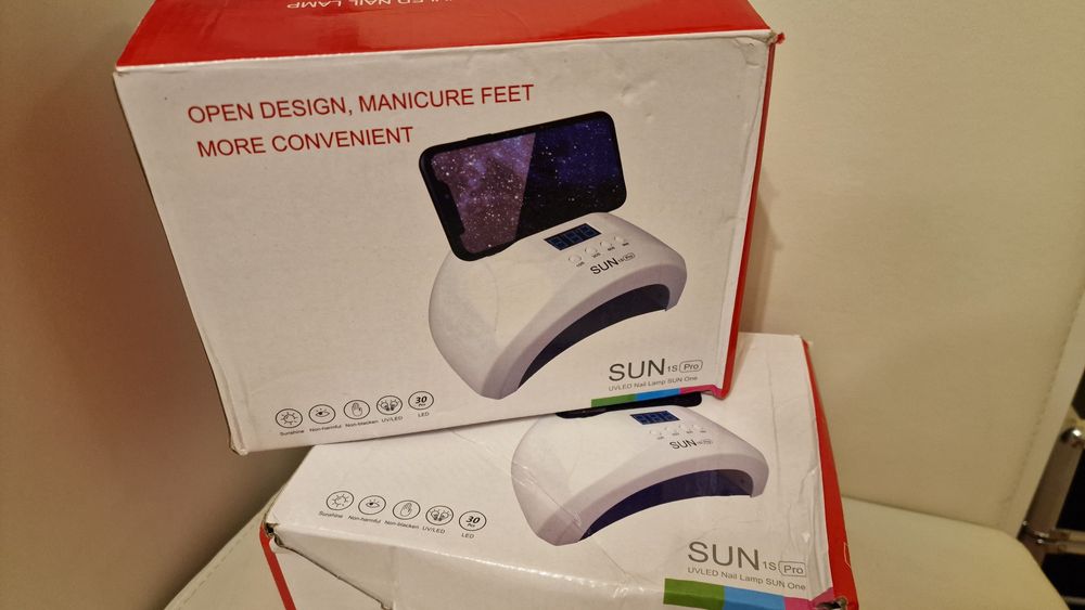 UV/LED лампа за гел лак със стойка за телефон и таймер