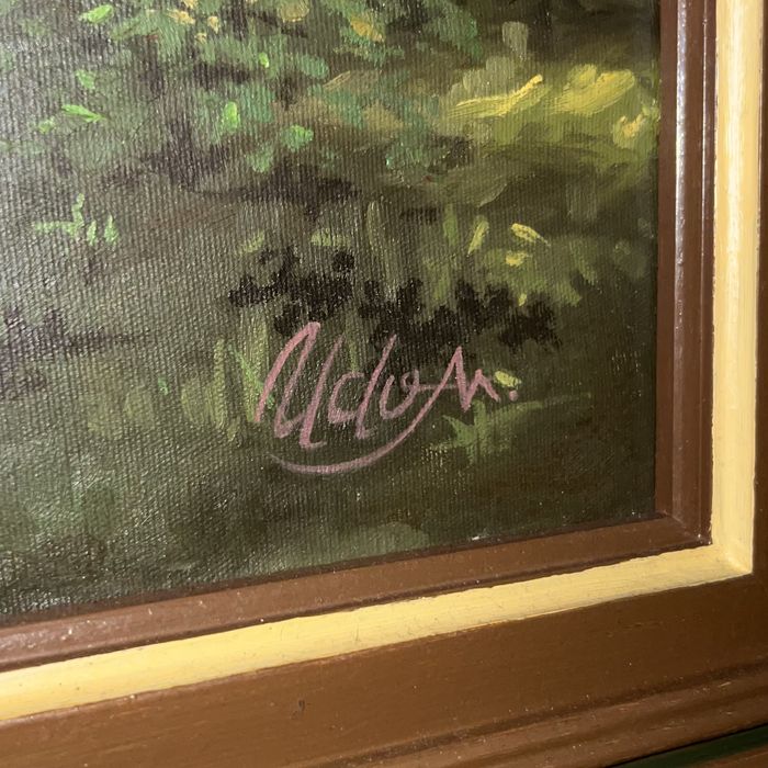 Tablou Peisaj Alpin, Original, Semnat, 60x50 cm, Ulei Pe Panza