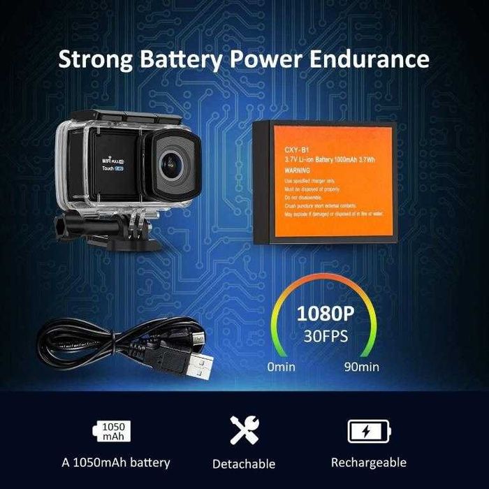 WiFi Екшън камера VICTSING Touch 2,45