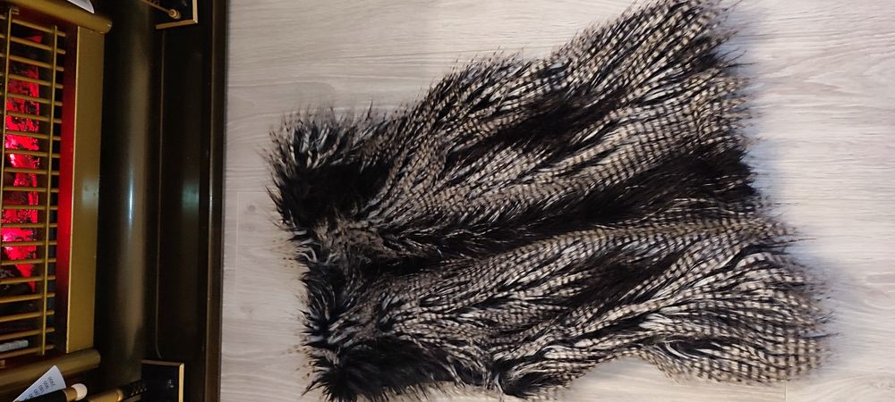 Vestuta/bolero blană gri cu negru, HM Divideo, model actual, marime XS