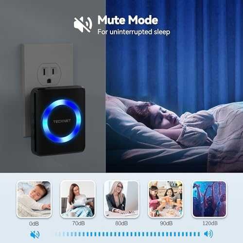 TECKNET безжичен звънец 400 м с 60 мелодии водоустойчив