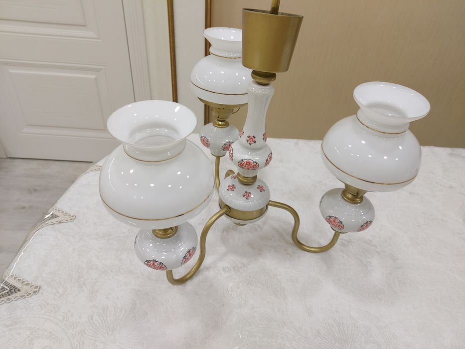 Люстра Польша ссср с элементами фарфора