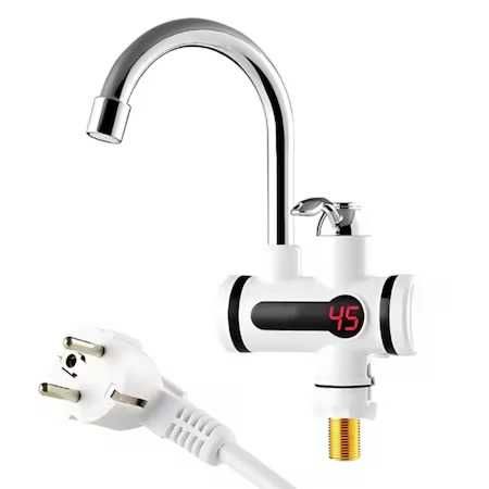 Baterie instant robinet electric pentru apa calda afisaj