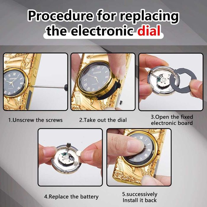 Електрическа плазмена запалка RSBYE с часовник и фенер + Твърд калъф