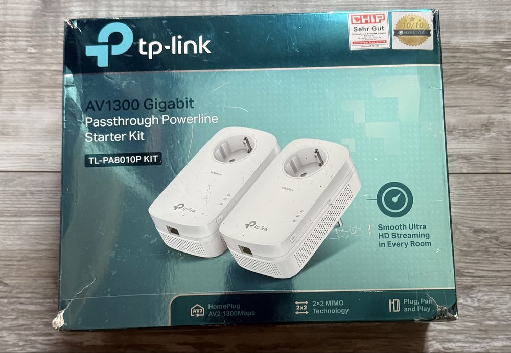 TP-Link AV1300 Gigabit Passthrough Powerline Starter Kit TL-PA8010P KIT