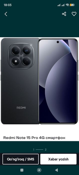 Redmi Not 15 pro telefoni srochno sotiladi 8/256