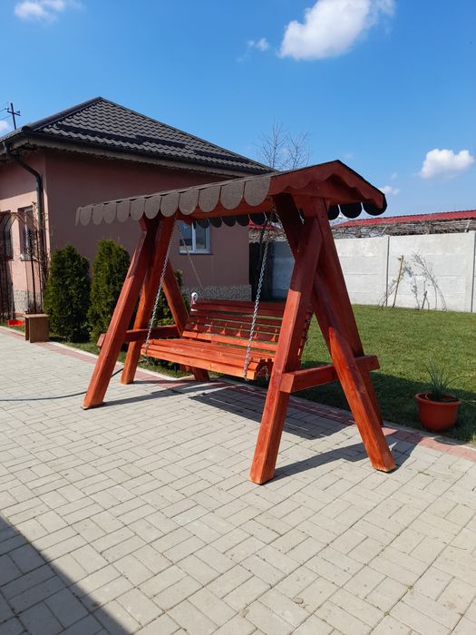 Leagan rustic din lemn masiv