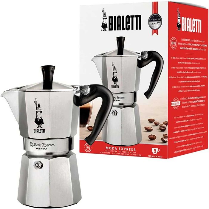 Bialetti Moka Express Кафеварка, За 9 чаши, 420 ml