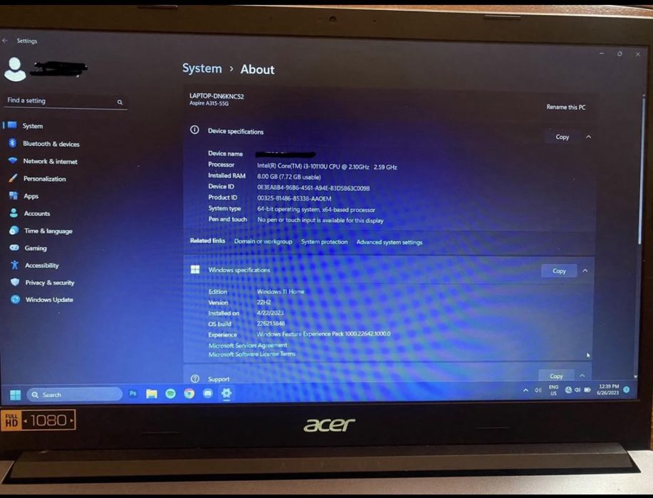 Acer Aspire 3 (A315-55G)