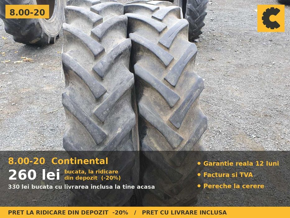 Cauciucuri Anvelope 8.00-20 8.00R20 Continental Tractor SH FACTURA TVA