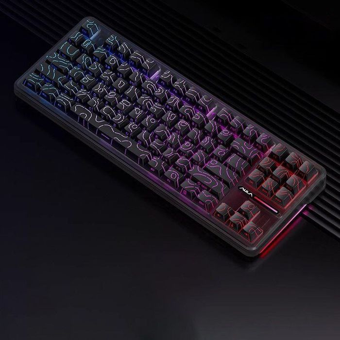 [Клавиатура] AULA WIRELESS & WIRED F-87 black /white countur lines