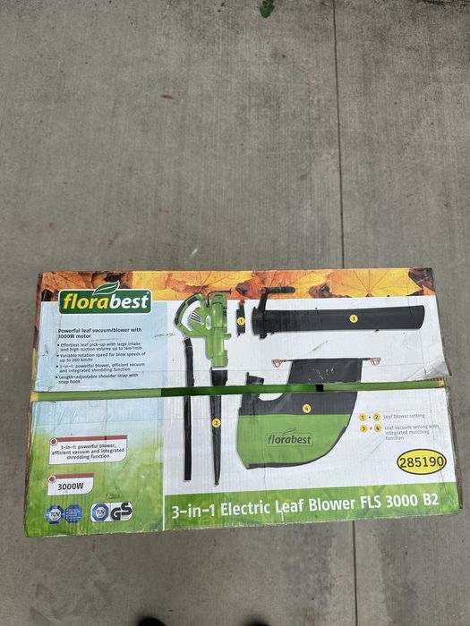 Духалка 3 в 1 с прахосмукачка и дробилка Florabest FLS 3000 B3, 3000 W, 45L