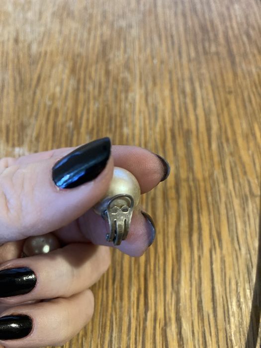 Cercei model clips argint vintage cu perla