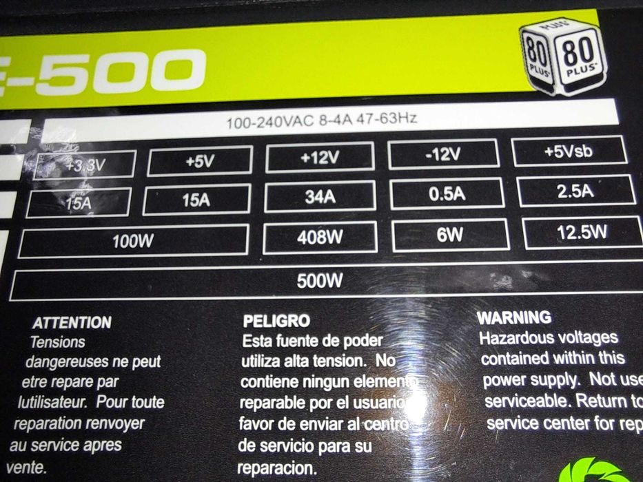 Sursă de alimentare Gamemax GE-500 80 PLUS/ 500 W