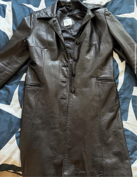 Дълъг кожен блейзър