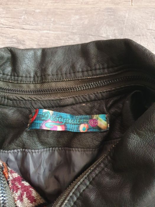 Geaca / jacheta piele ecologica si sacou bumbac Desigual, marimea M