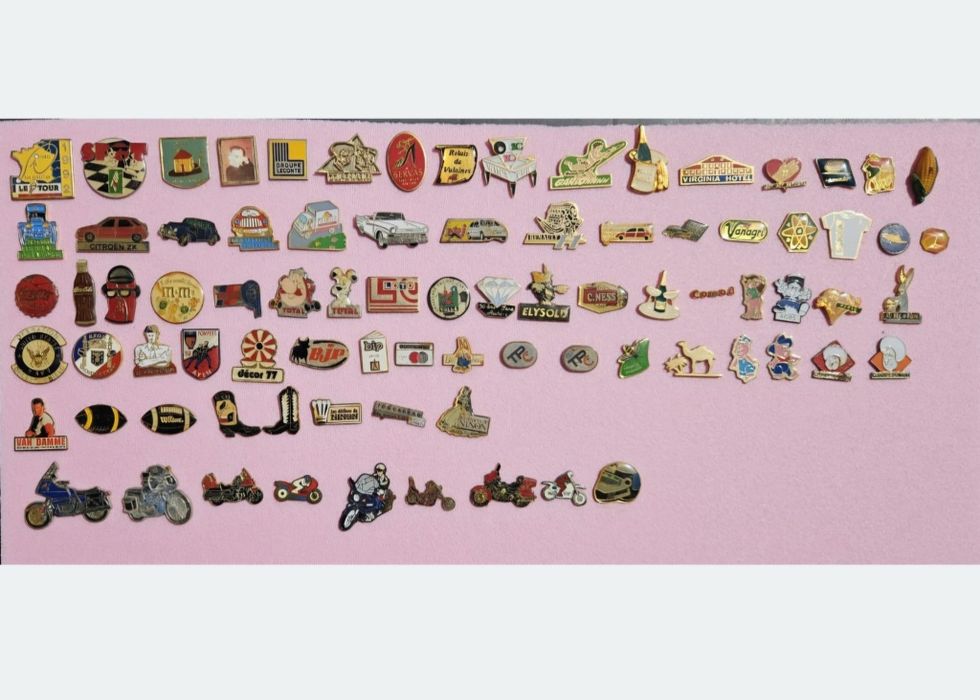 83 Insigne Vintage (Anii ’80–’90) – Franța, Auto, Coca-Cola, Tour de France