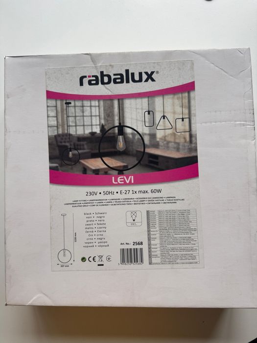 Corp de iluminat Rabalux Levi, negru, metalic, nemontat, sigilata