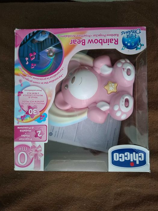 нова играчка chicco rainbow bear + подарък