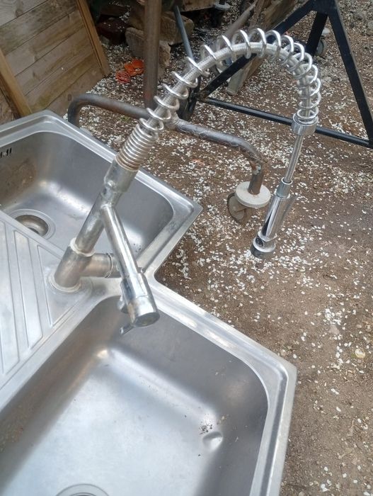 Chiuveta colt profesionala doua cuve inox ieftina