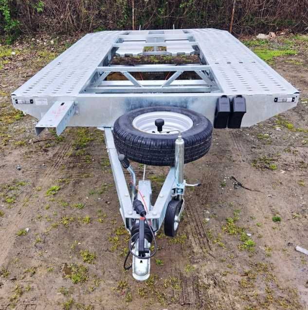 Trailer transport auto, aplecat spate, 4,5-5 metri, MMA 2700 kg