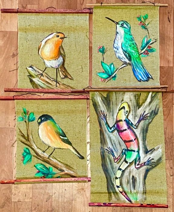 картины на ткани