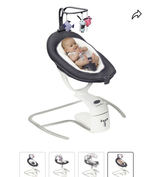 Детский шезлонг, электро качалка baby moov