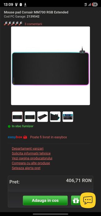 Vând mousepad corsair mm700/930*400