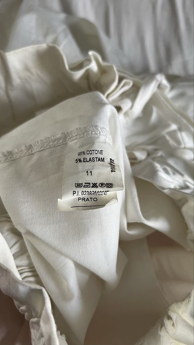 Pantaloni albi largi culottes