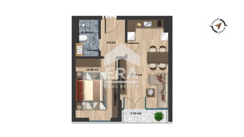 Продава се Двустаен апартамент в София, Полигона - 64 кв.м за 1949 €/кв.м - Снимка #4