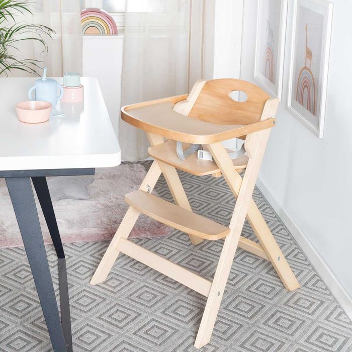 Scaun de masă pentru copii Roba, pliabil ,lemn natural